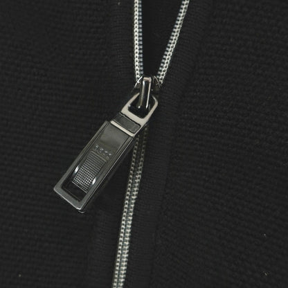 【中古】ボス BOSS コットン ナイロンポリウレタン 切り替えデザイン ハーフジップ プルオーバーニット ブラックxグレー【サイズXXL】【 状態ランクB 】【 メンズ 】