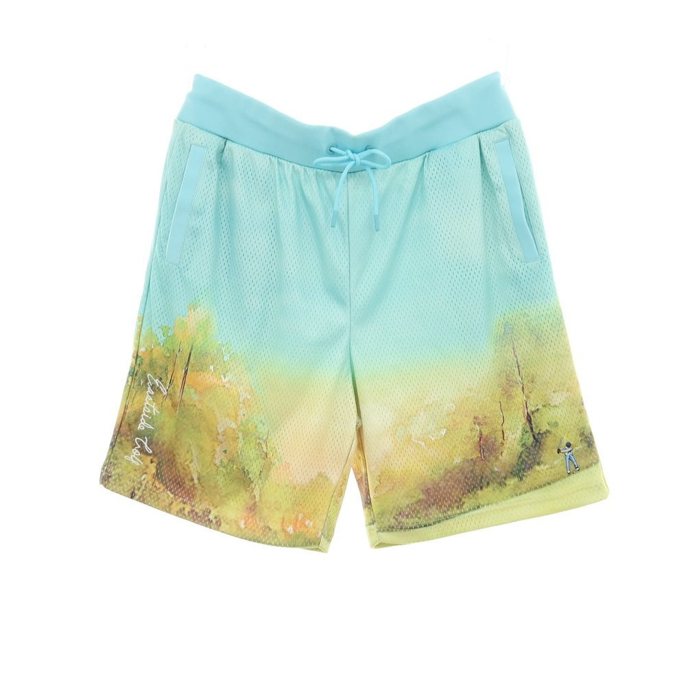 【中古】イーストサイドゴルフ Eastside Golf ポリエステル メッシュ ショートパンツ ティファニーブルーxイエロー【サイズXL】【 状態ランクB 】【 メンズ 】