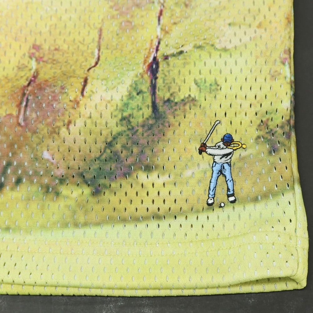 【中古】イーストサイドゴルフ Eastside Golf ポリエステル メッシュ ショートパンツ ティファニーブルーxイエロー【サイズXL】【 状態ランクB 】【 メンズ 】