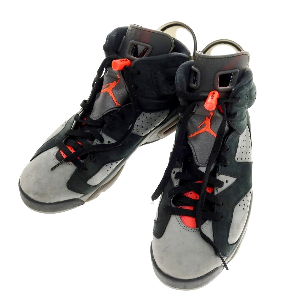 【中古】ナイキ NIKE × PSG AIR JORDAN 6 RETRO スニーカー ブラックxグレー【 29cm 】【 状態ランクC 】【 メンズ 】