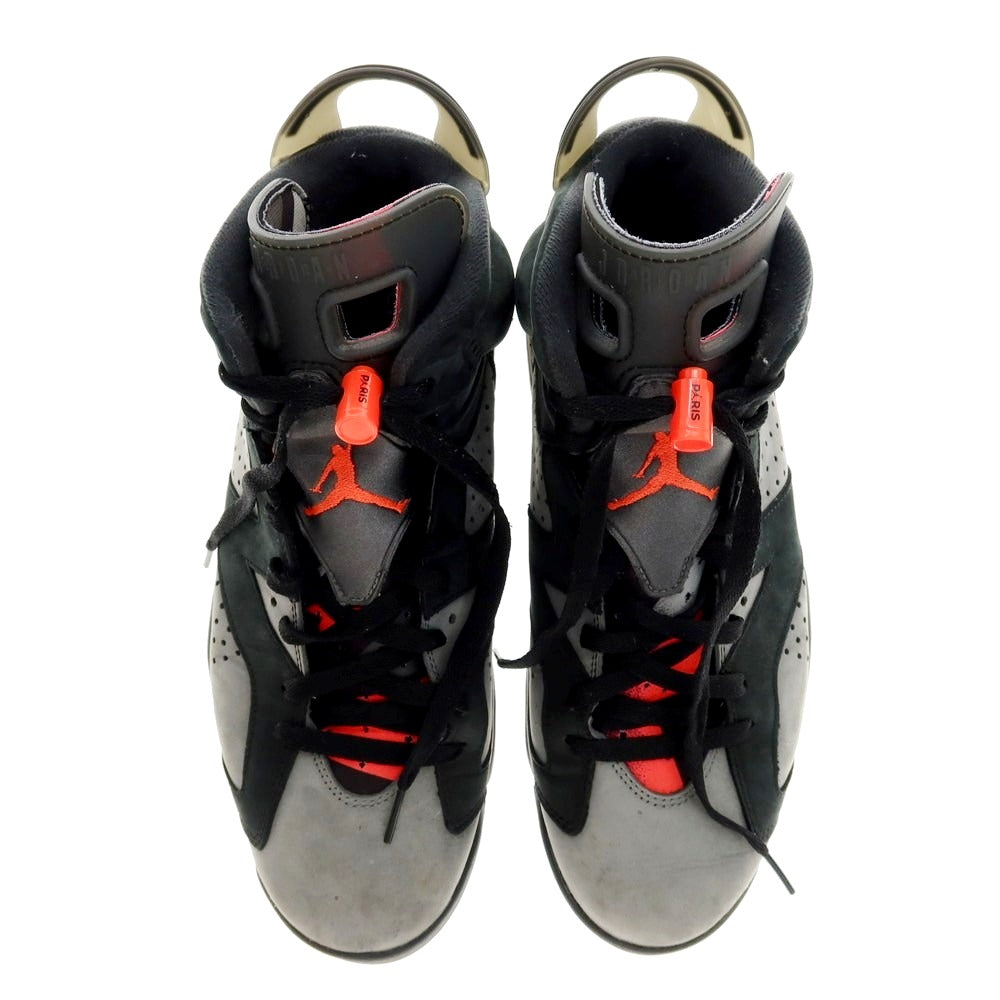 【中古】ナイキ NIKE × PSG AIR JORDAN 6 RETRO スニーカー ブラックxグレー【 29cm 】【 状態ランクC 】【 メンズ 】