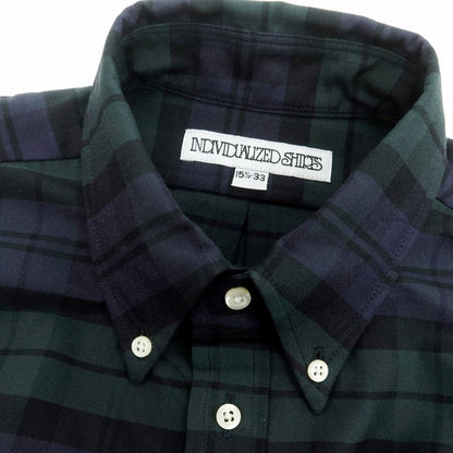 【中古】インディビジュアライズドシャツ INDIVIDUALIZED SHIRTS チェック ボタンダウンシャツ ネイビーxグリーン系【 15 1/2-33（M位） 】【 状態ランクA 】【 メンズ 】