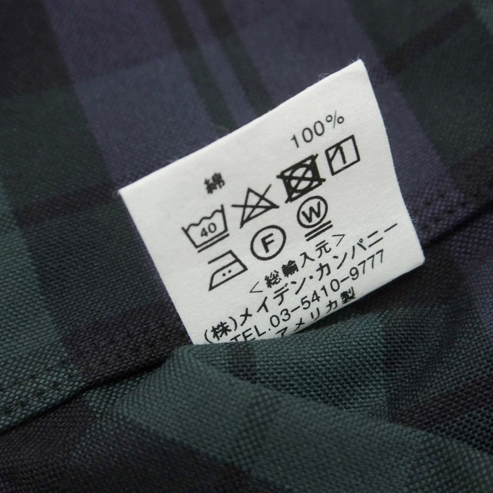 【中古】インディビジュアライズドシャツ INDIVIDUALIZED SHIRTS チェック ボタンダウンシャツ ネイビーxグリーン系【 15 1/2-33（M位） 】【 状態ランクA 】【 メンズ 】