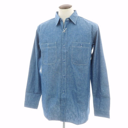 【中古】ジョン グラッコー JOHN GLUCKOW ダンガリー カジュアルシャツ ブルー【 42 】【 状態ランクA 】【 メンズ+A8 】