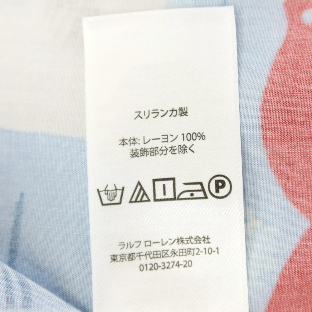 【中古】ポロ ラルフローレン Polo Ralph Lauren レーヨン プリント オープンカラー 半袖シャツ レッドxマルチカラー【サイズM】【 状態ランクB 】【 メンズ 】[DPD]