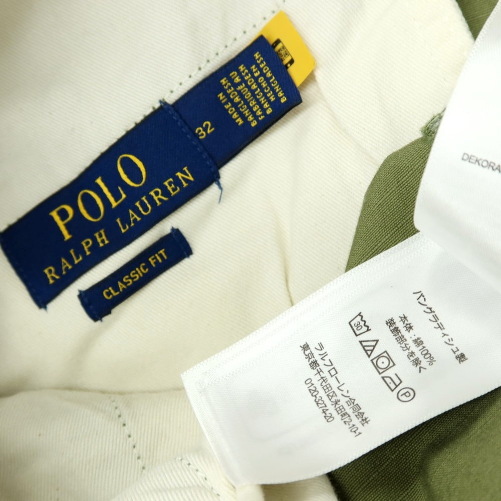 【中古】ポロ ラルフローレン Polo Ralph Lauren リップストップ コットン カーゴ ショートパンツ オリーブ【 32 】【 状態ランクC 】【 メンズ 】 []