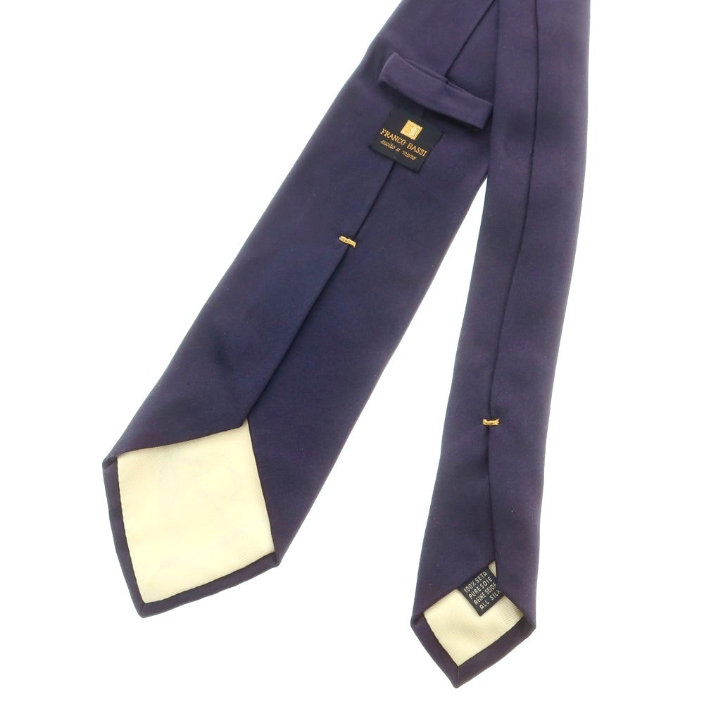 【中古】フランコバッシ FRANCO BASSI シルク 無地ネクタイ ネイビー【 状態ランクC 】【 メンズ 】