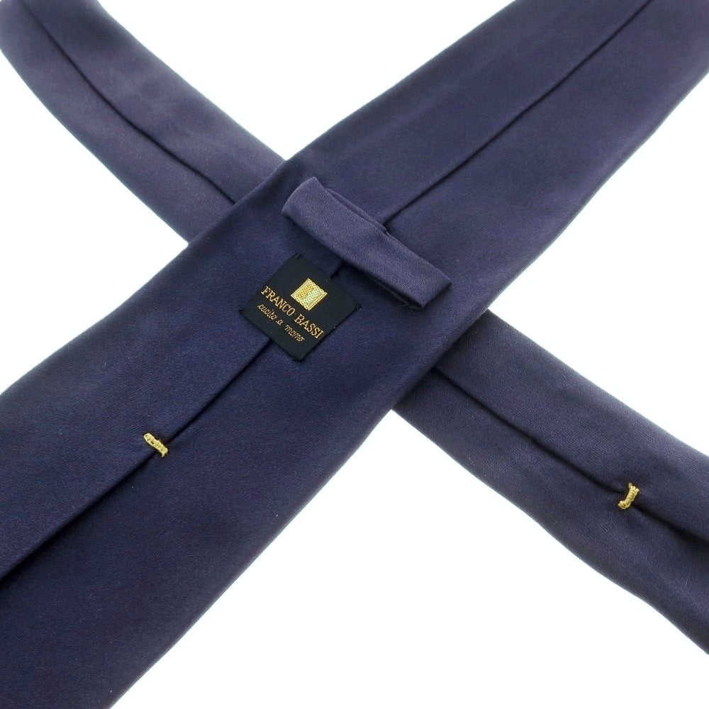 【中古】フランコバッシ FRANCO BASSI シルク 無地ネクタイ ネイビー【 状態ランクC 】【 メンズ 】