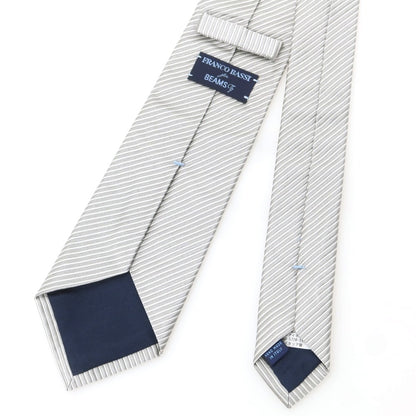 【中古】フランコバッシ FRANCO BASSI BEAMS F別注 シルク ストライプ柄ネクタイ グレー【 状態ランクB 】【 メンズ 】