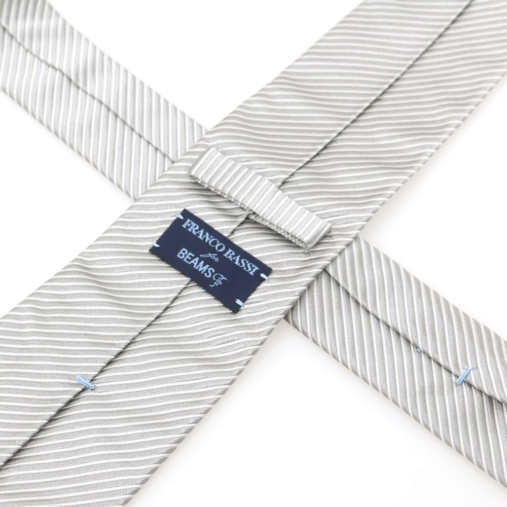 【中古】フランコバッシ FRANCO BASSI BEAMS F別注 シルク ストライプ柄ネクタイ グレー【 状態ランクB 】【 メンズ 】