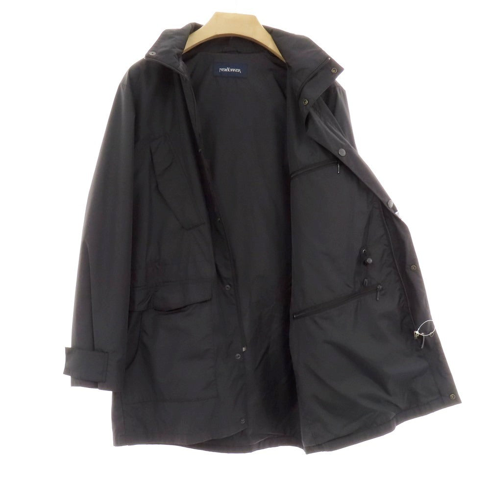 【中古】ニューヨーカー NEWYORKER ポリエステル スタンドカラー コート ブラック【サイズM】【 状態ランクB 】【 メンズ 】[EPD]
