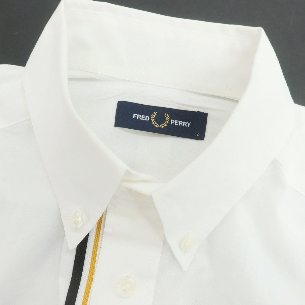 【中古】フレッドペリー FRED PERRY コットン ボタンダウンシャツ ホワイト【 S 】【 状態ランクC 】【 メンズ 】