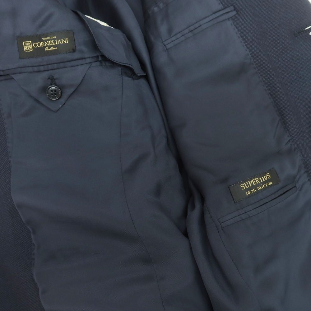 【中古】コルネリアーニ CORNELIANI SUPER110’S ウール 2つボタンスーツ ネイビー【 サイズ44 】【 状態ランクC 】【 メンズ 】 [APD]