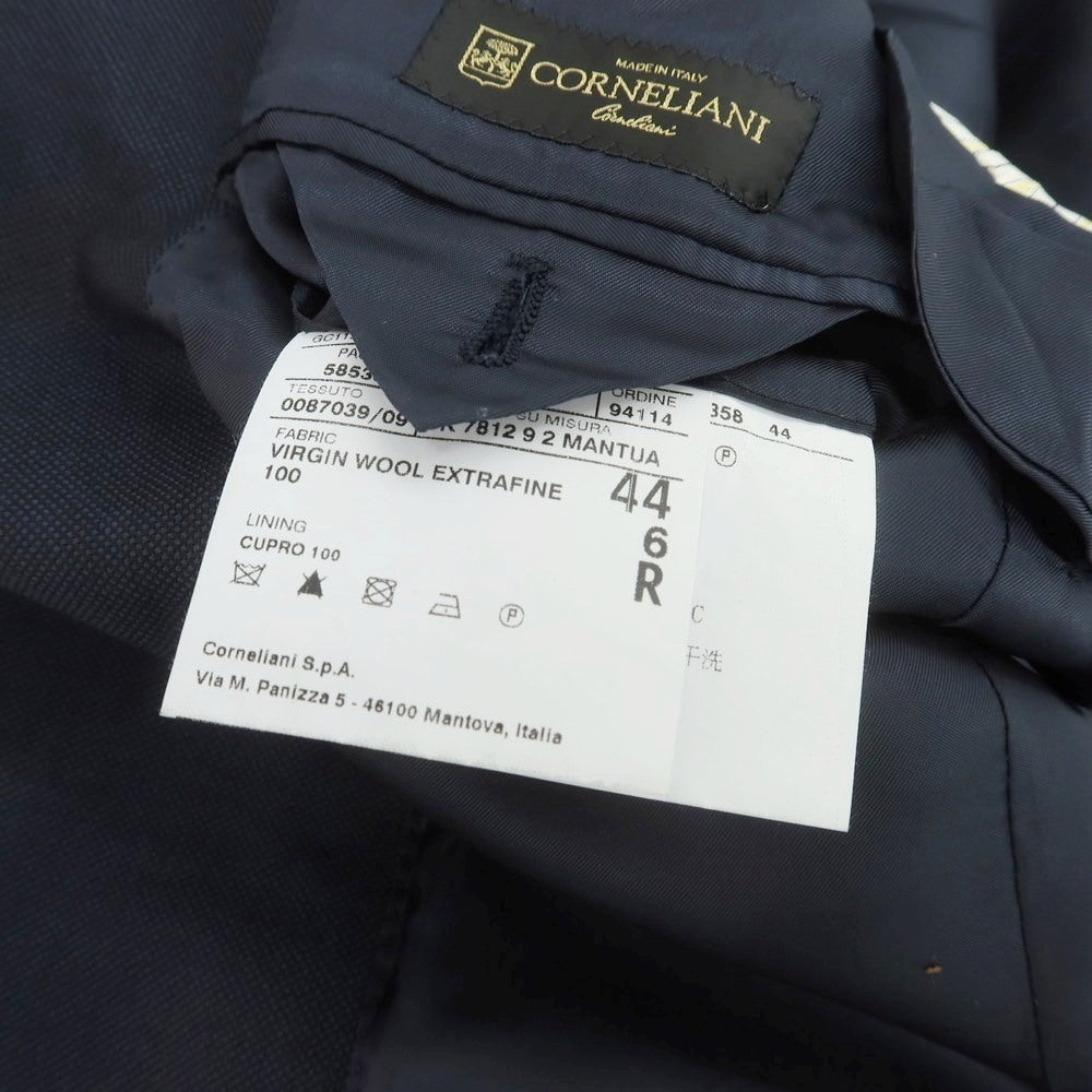 【中古】コルネリアーニ CORNELIANI SUPER110’S ウール 2つボタンスーツ ネイビー【 サイズ44 】【 状態ランクC 】【 メンズ 】 [APD]