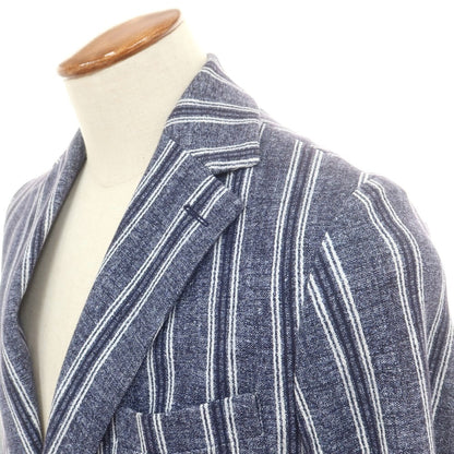 【中古】チルコロ1901 CIRCOLO 1901 ジャージーコットン ストライプ カジュアルジャケット ネイビー【 48 】【 状態ランクC 】【 メンズ 】