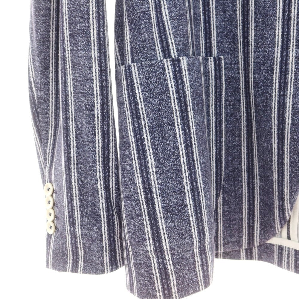 【中古】チルコロ1901 CIRCOLO 1901 ジャージーコットン ストライプ カジュアルジャケット ネイビー【 48 】【 状態ランクC 】【 メンズ 】