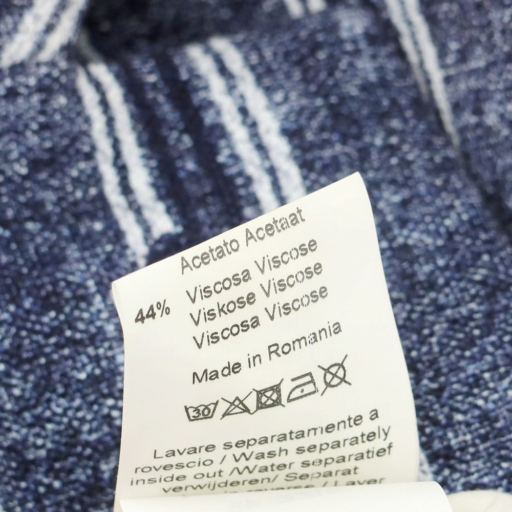 【中古】チルコロ1901 CIRCOLO 1901 ジャージーコットン ストライプ カジュアルジャケット ネイビー【 48 】【 状態ランクC 】【 メンズ 】