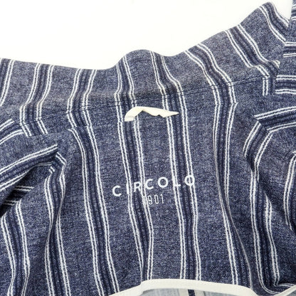 【中古】チルコロ1901 CIRCOLO 1901 ジャージーコットン ストライプ カジュアルジャケット ネイビー【 48 】【 状態ランクC 】【 メンズ 】