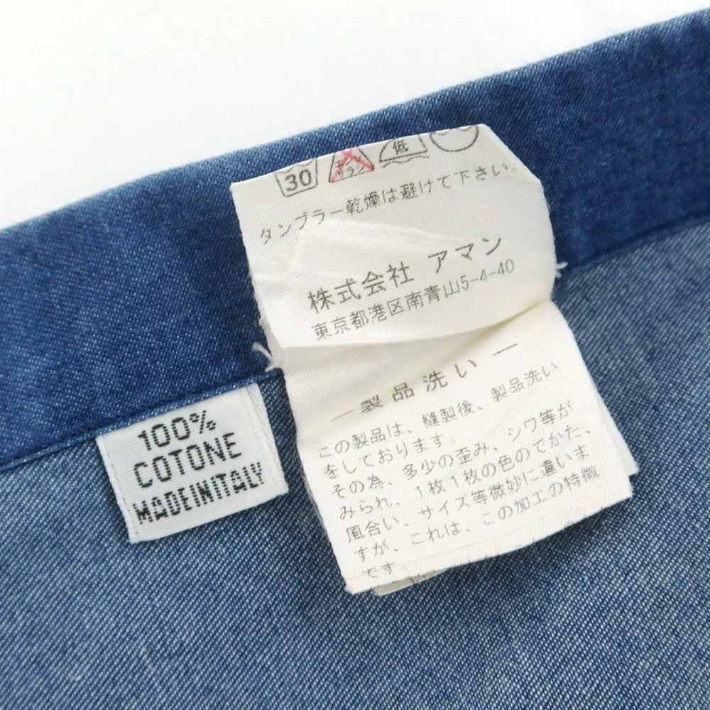 【中古】フィナモレ Finamore シャンブレー カジュアルシャツ ブルー【 39 】【 状態ランクC 】【 メンズ 】