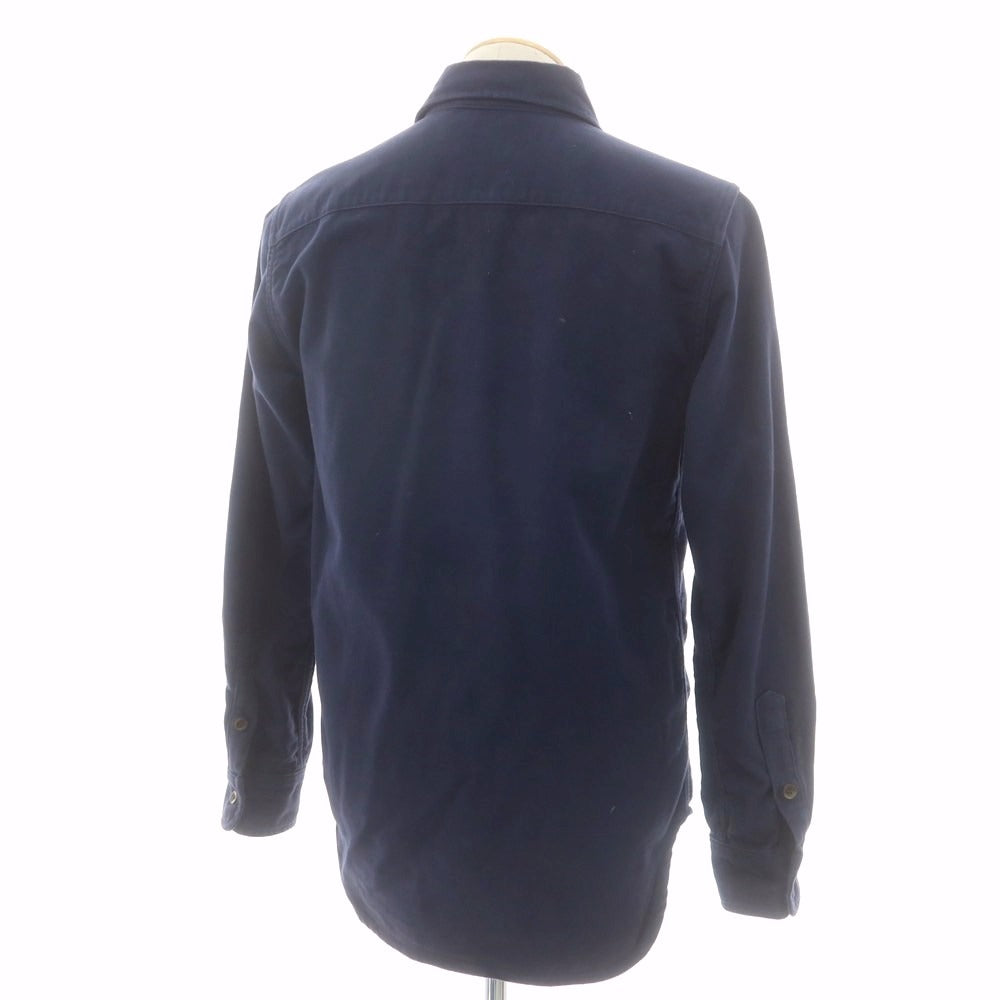 【中古】グロウンアンドソーン grown&amp;sewn モールスキンコットン ワークシャツ ネイビー【 Ｓ 】【 状態ランクC 】【 メンズ 】