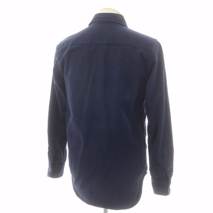 【中古】グロウンアンドソーン grown&amp;sewn モールスキンコットン ワークシャツ ネイビー【 Ｓ 】【 状態ランクC 】【 メンズ 】