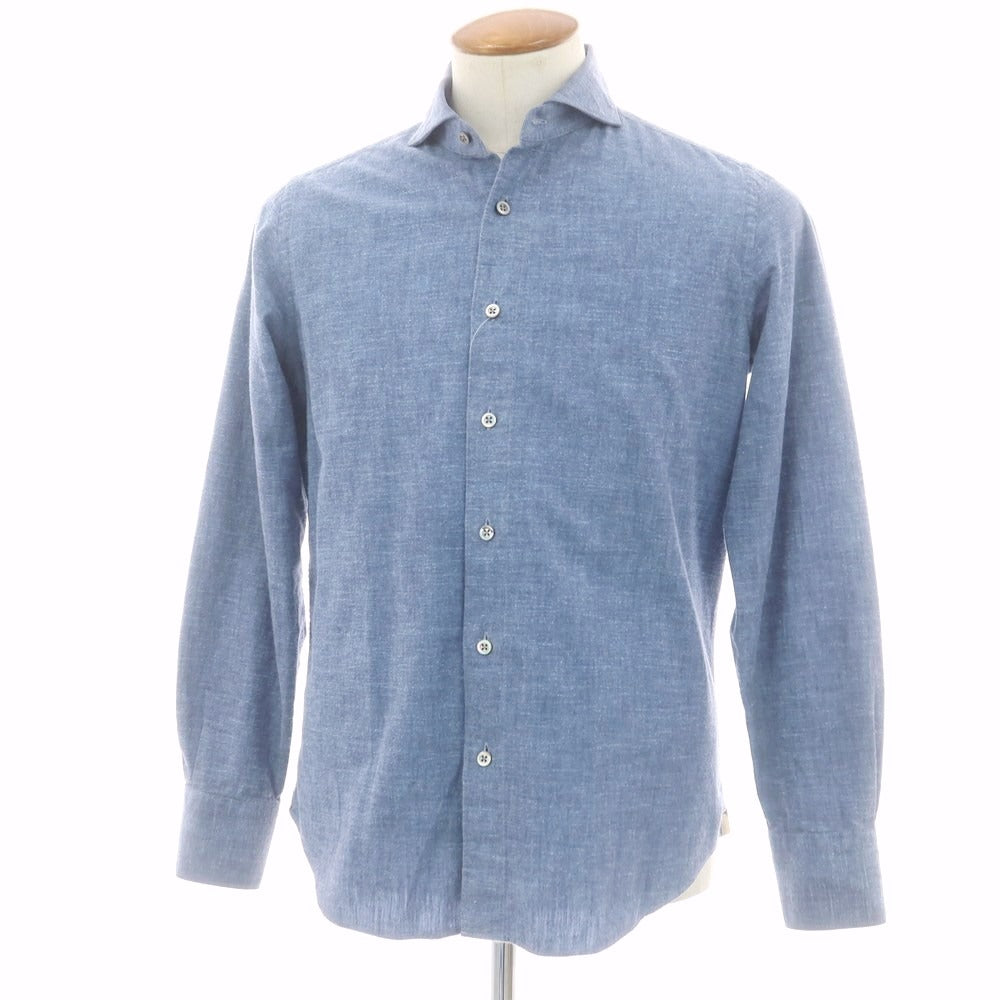 【中古】チット CIT LUXURY コットン カジュアルシャツ ブルー系【 39 】【 状態ランクC 】【 メンズ 】