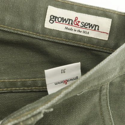 【中古】グロウンアンドソーン grown&amp;sewn コットン ワークパンツ カーキオリーブ【 31 】【 状態ランクB 】【 メンズ 】
