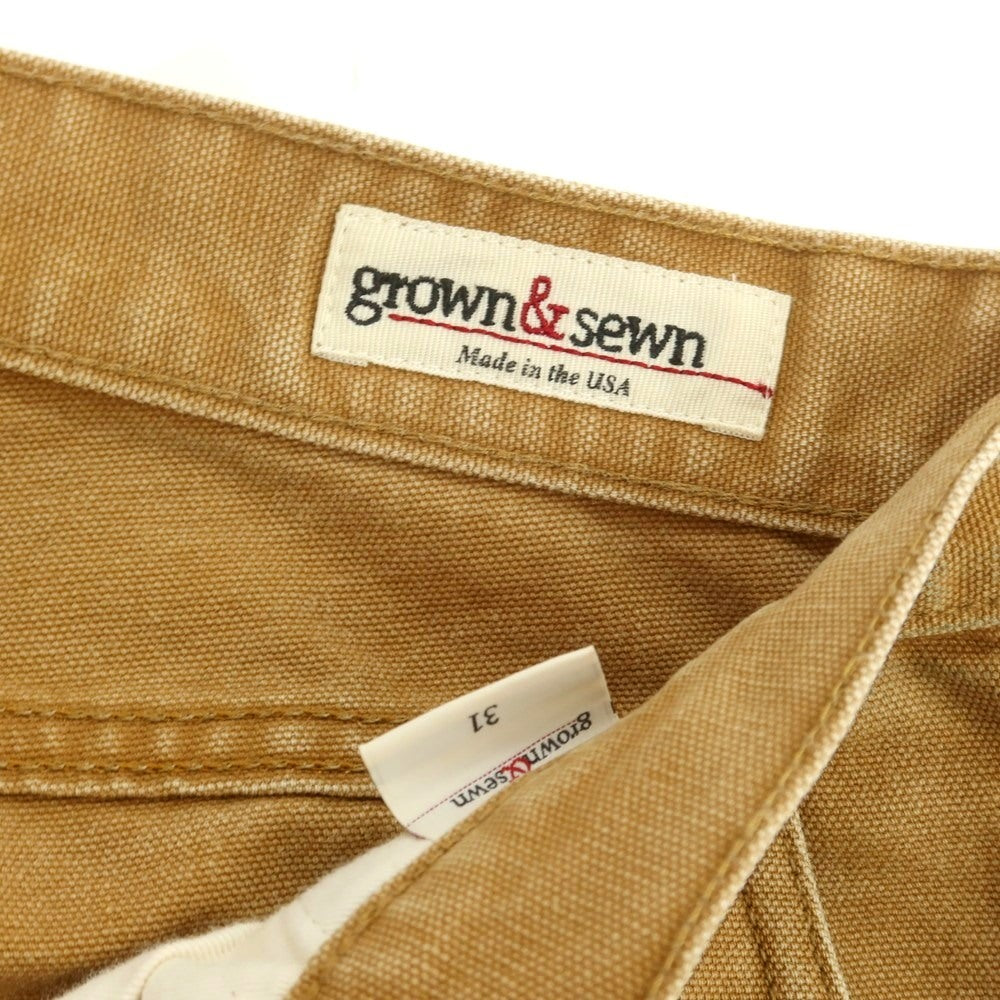 【中古】グロウンアンドソーン grown&amp;sewn コットン ワークパンツ キャメル【サイズ31】【 状態ランクC 】【 メンズ 】[CPD]