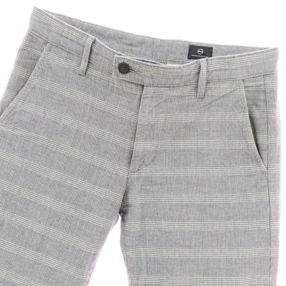 【中古】エージー アドリアーノゴールドシュミット AG Adriano Goldschmied ストレッチコットン グレンチェック カジュアルスラックスパンツ クールグレー系【 30 】【 状態ランクB 】【 メンズ 】