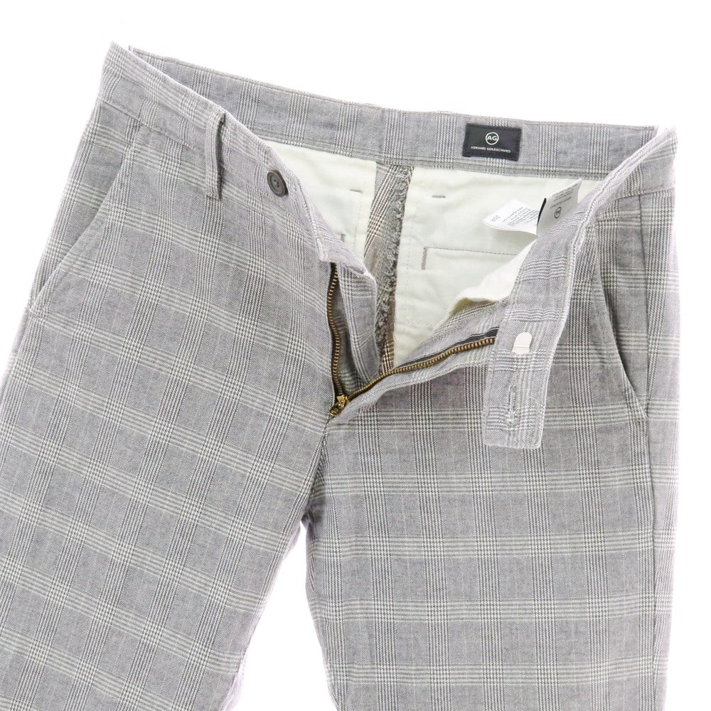 【中古】エージー アドリアーノゴールドシュミット AG Adriano Goldschmied ストレッチコットン グレンチェック カジュアルスラックスパンツ クールグレー系【 30 】【 状態ランクB 】【 メンズ 】
