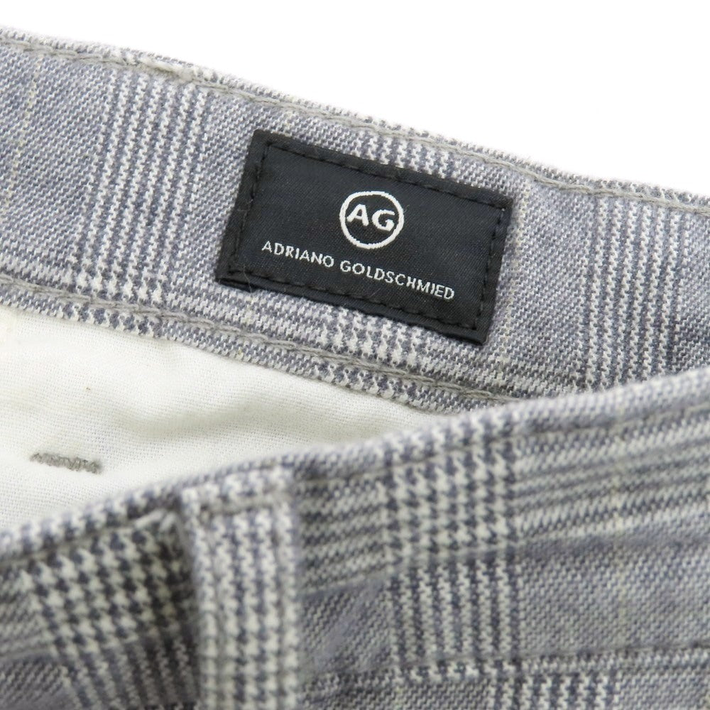 【中古】エージー アドリアーノゴールドシュミット AG Adriano Goldschmied ストレッチコットン グレンチェック カジュアルスラックスパンツ クールグレー系【 30 】【 状態ランクB 】【 メンズ 】