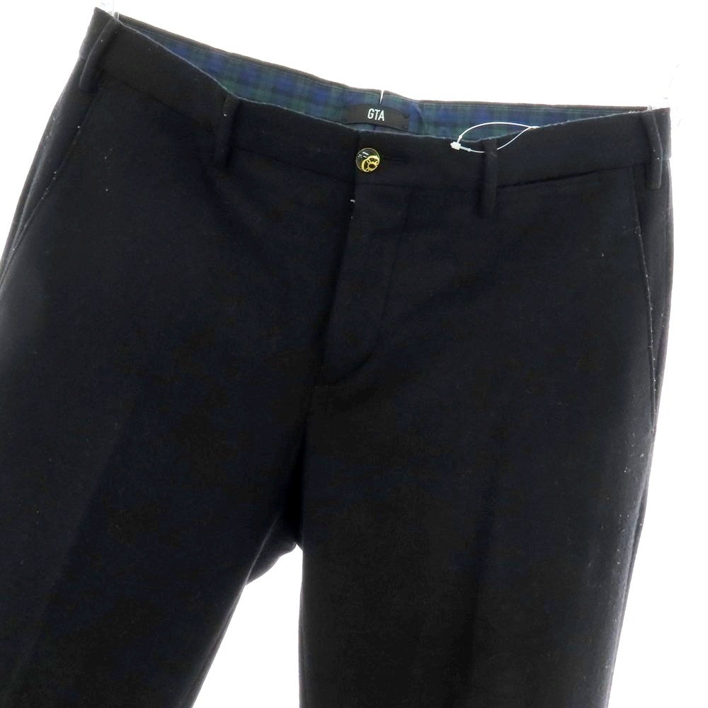 【中古】ジーティーアー G.T.A ウールナイロン ジャージー カジュアルスラックスパンツ ブラック【サイズ48】【 状態ランクC 】【 メンズ 】[CPD]