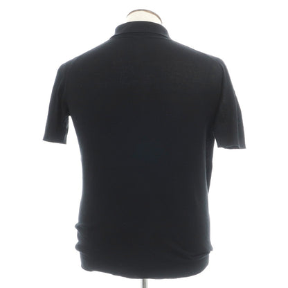 【中古】ジョンスメドレー JOHN SMEDLEY BEAMS F別注 コットン 半袖 ポロニット ブラック【サイズL】【 状態ランクC 】【 メンズ 】