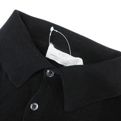 【中古】ジョンスメドレー JOHN SMEDLEY BEAMS F別注 コットン 半袖 ポロニット ブラック【サイズL】【 状態ランクC 】【 メンズ 】