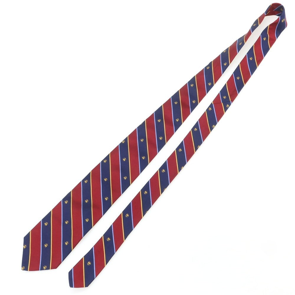 【中古】ブルックスブラザーズ Brooks Brothers シルク ストライプ柄ネクタイ ワインレッドxネイビー【 状態ランクB 】【 メンズ 】