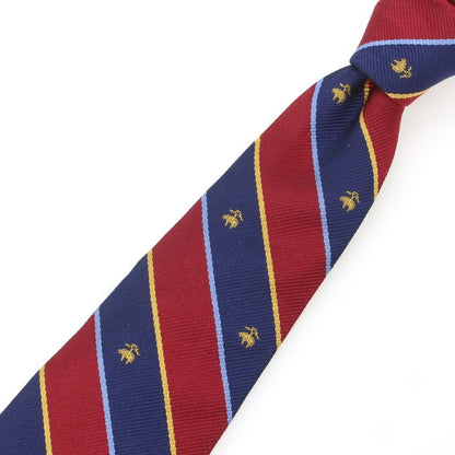 【中古】ブルックスブラザーズ Brooks Brothers シルク ストライプ柄ネクタイ ワインレッドxネイビー【 状態ランクB 】【 メンズ 】