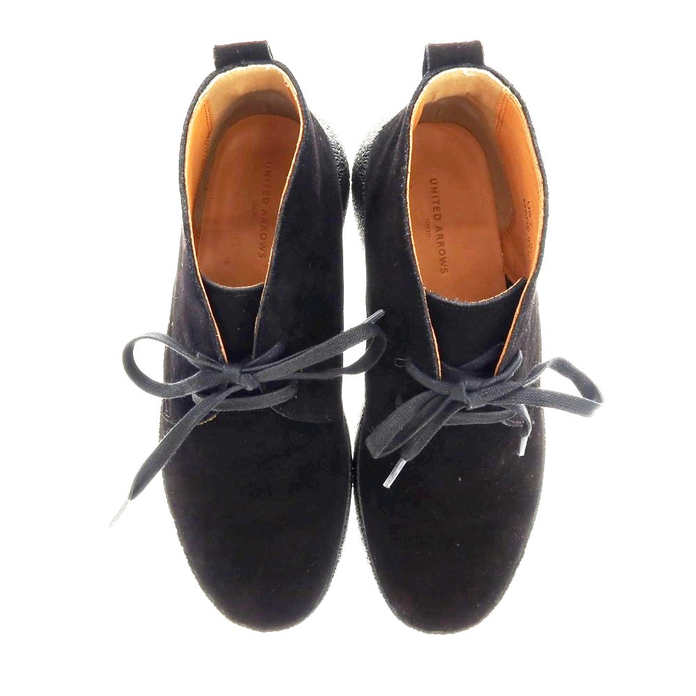 【中古】【未使用】ユナイテッドアローズ UNITED ARROWS スエード チャッカブーツ ブラック【サイズ25】【 状態ランクS 】【 メンズ 】[BPD]