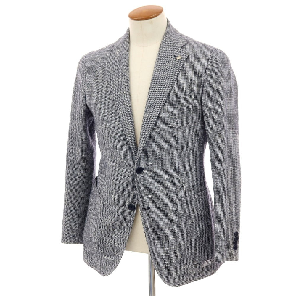 【中古】タリアトーレ TAGLIATORE コットンリネンアクリルナイロン 2B テーラードジャケット ネイビー【サイズ48】【 状態ランクC 】【 メンズ 】