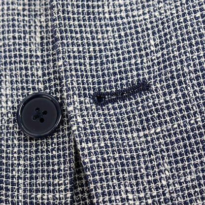 【中古】タリアトーレ TAGLIATORE コットンリネンアクリルナイロン 2B テーラードジャケット ネイビー【サイズ48】【 状態ランクC 】【 メンズ 】