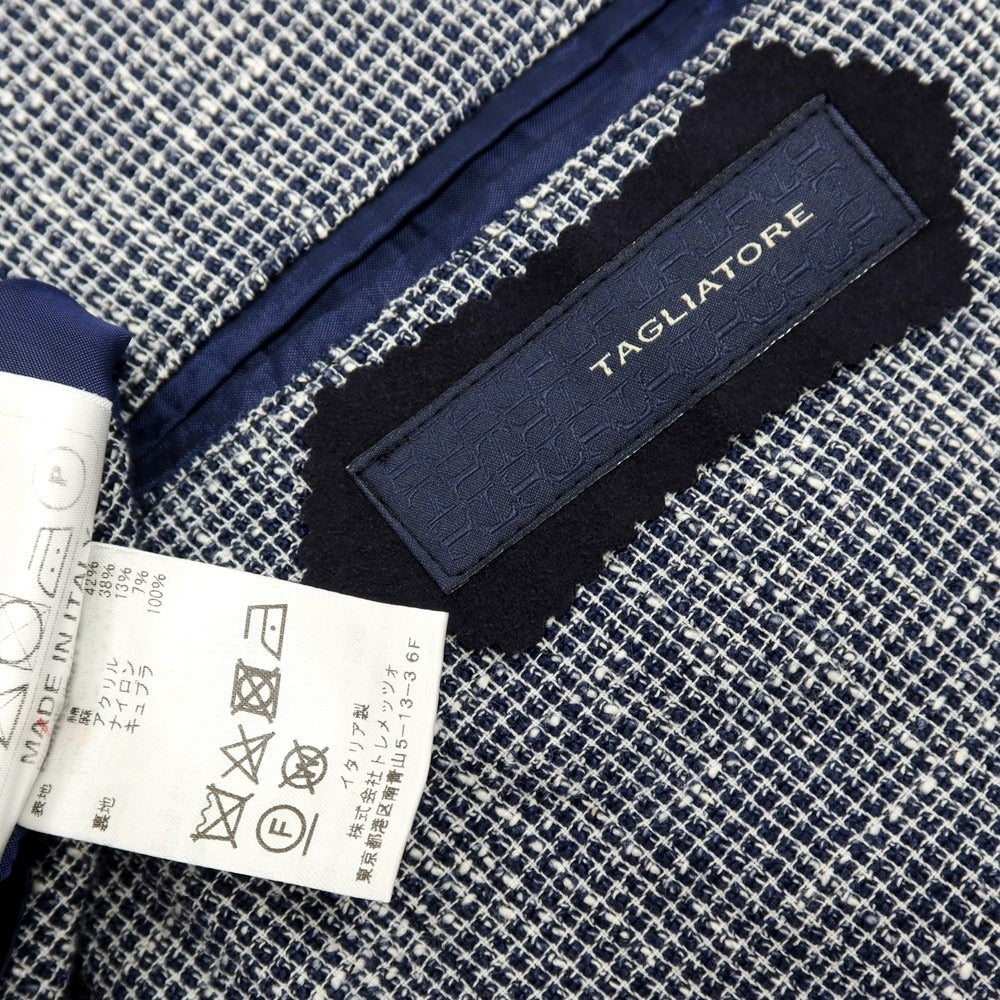 【中古】タリアトーレ TAGLIATORE コットンリネンアクリルナイロン 2B テーラードジャケット ネイビー【サイズ48】【 状態ランクC 】【 メンズ 】