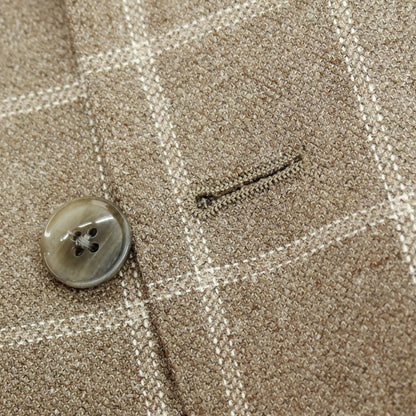 【中古】エルビーエム1911 L.B.M.1911 シルクウール チェック 2B テーラードジャケット ブラウングレーxホワイト【サイズ46】【 状態ランクA 】【 メンズ 】