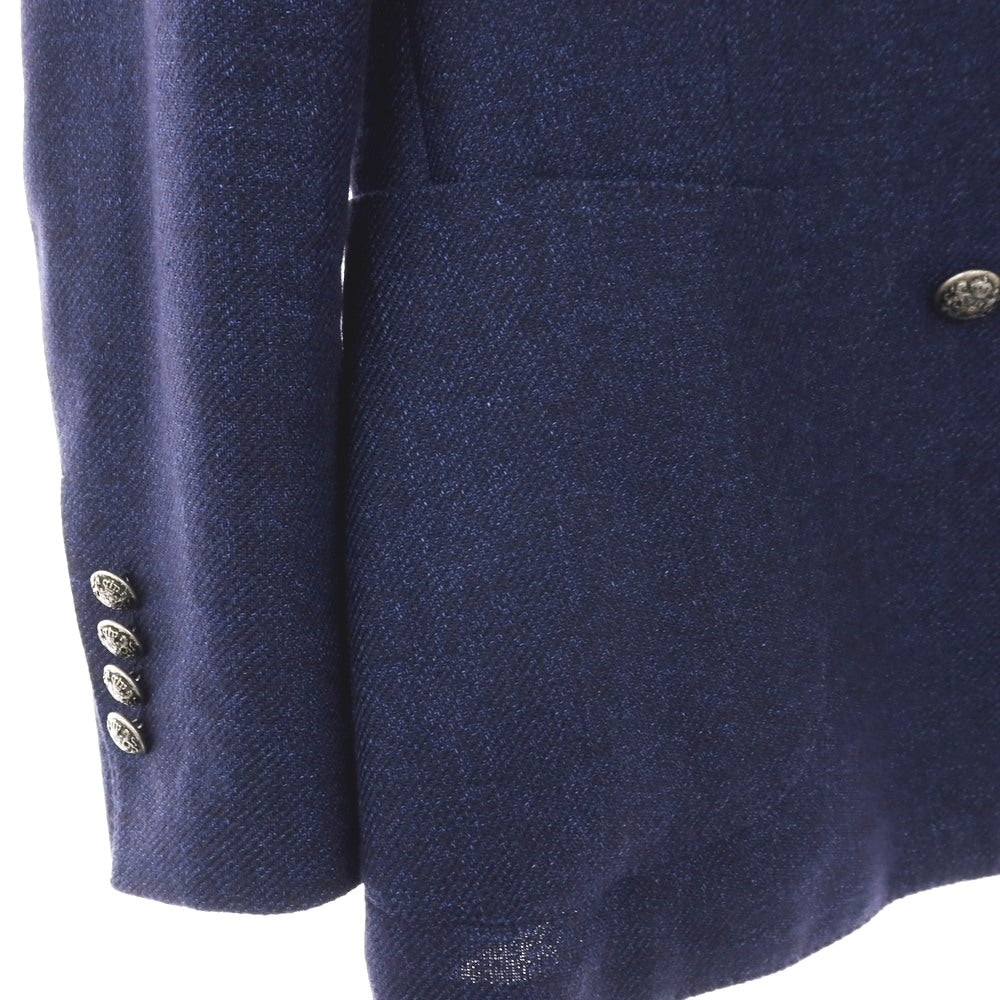 【中古】ラルディーニ LARDINI ウールリネン ダブル4B テーラードジャケット ネイビー【サイズ48】【 状態ランクA 】【 メンズ 】