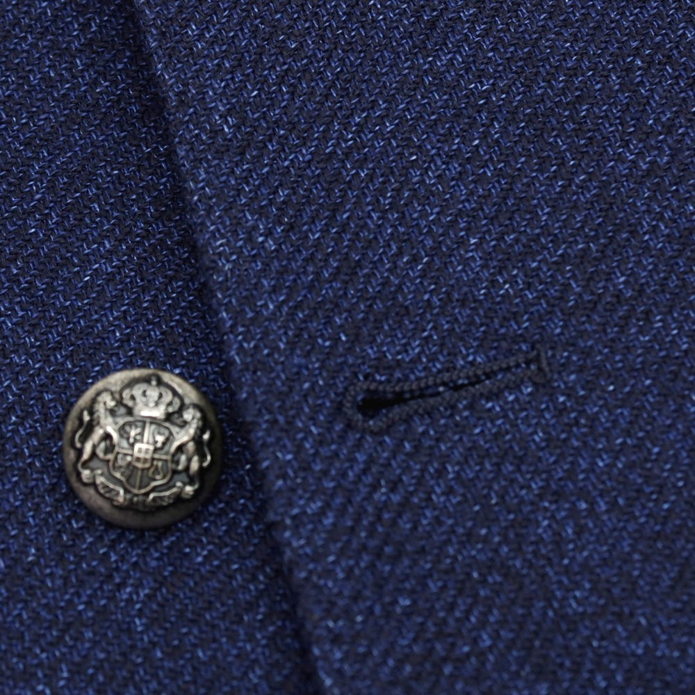 【中古】ラルディーニ LARDINI ウールリネン ダブル4B テーラードジャケット ネイビー【サイズ48】【 状態ランクA 】【 メンズ 】