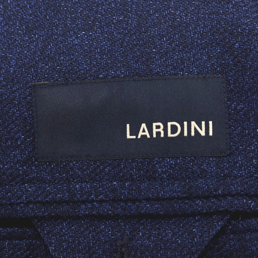 【中古】ラルディーニ LARDINI ウールリネン ダブル4B テーラードジャケット ネイビー【サイズ48】【 状態ランクA 】【 メンズ 】