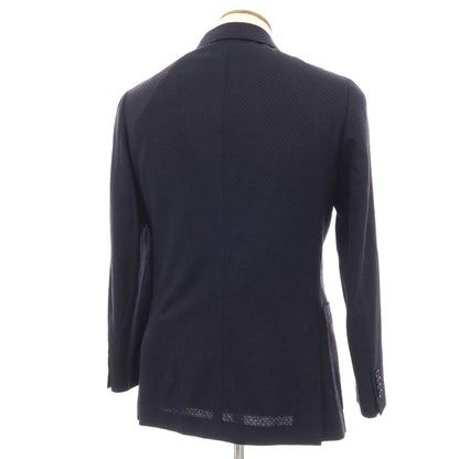 【中古】ラ クレスタ デ ドラゴーネ la cresta del DRAGONE ウールコットンナイロン ダブル6B テーラードジャケット ブラック【サイズ48】【 状態ランクA 】【 メンズ 】