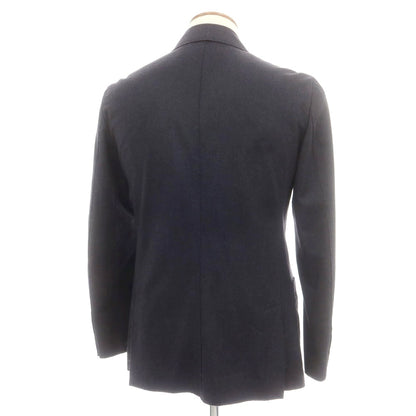 【中古】トゥモローランド TOMORROWLAND ストレッチウール ダブルジャケット ダークネイビー【 48 】【 状態ランクA 】【 メンズ 】