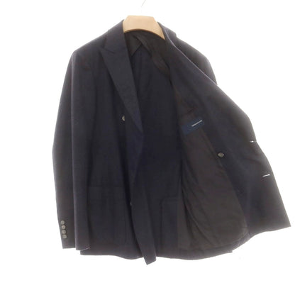 【中古】トゥモローランド TOMORROWLAND ストレッチウール ダブルジャケット ダークネイビー【 48 】【 状態ランクA 】【 メンズ 】