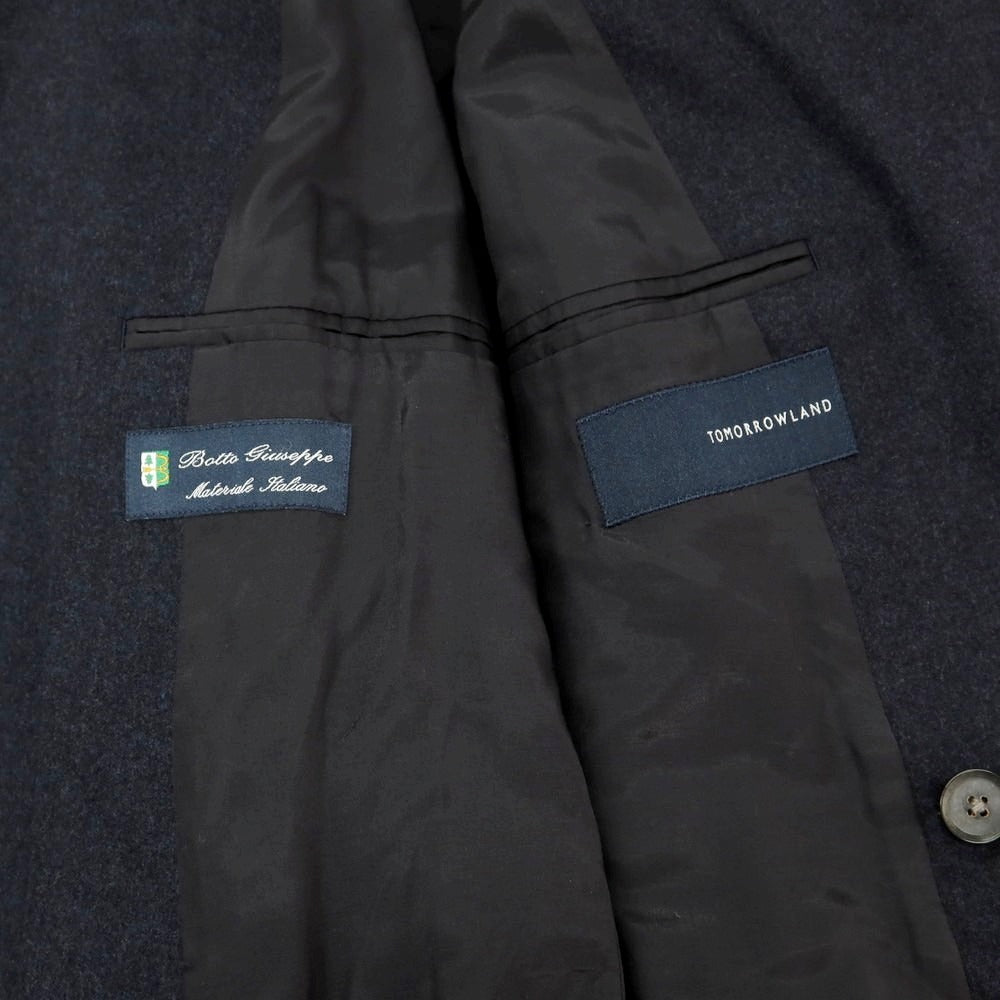 【中古】トゥモローランド TOMORROWLAND ストレッチウール ダブルジャケット ダークネイビー【 48 】【 状態ランクA 】【 メンズ 】