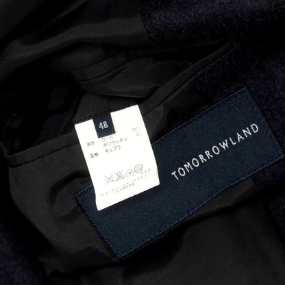 【中古】トゥモローランド TOMORROWLAND ストレッチウール ダブルジャケット ダークネイビー【 48 】【 状態ランクA 】【 メンズ 】