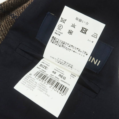 【中古】ラルディーニ LARDINI ウールカシミヤ チェック ドレス系ジレ ベスト ブラウンxネイビー【 48 】【 状態ランクA 】【 メンズ 】
